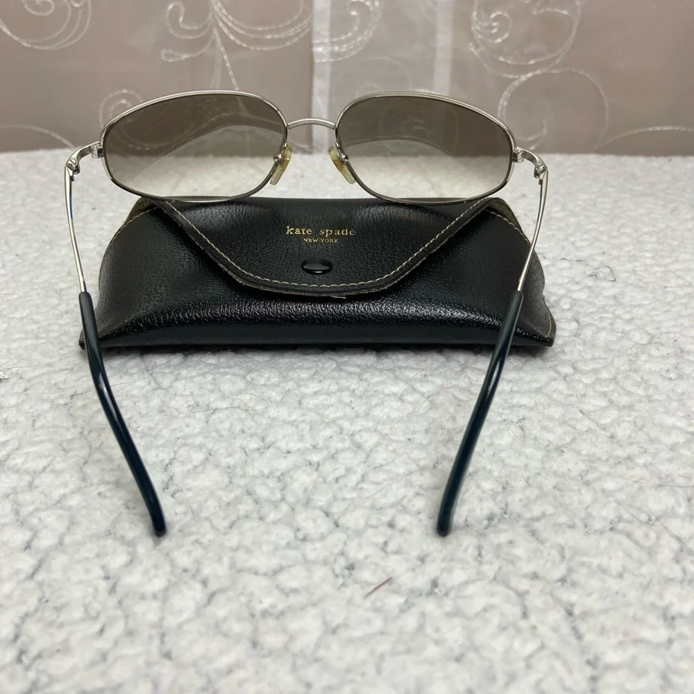 Kate Spade Mirrored  Sunglasses and Leather Case